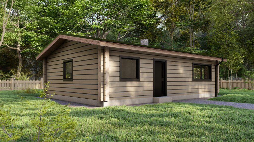 Glulam Log House Halden 10.7×7.6m, 220mm Main Image