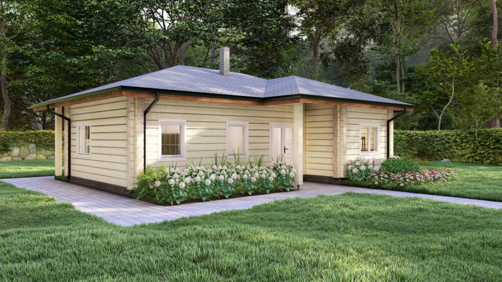 Glulam Log House Linnea 11.5×9.8m, 220mm Main Image