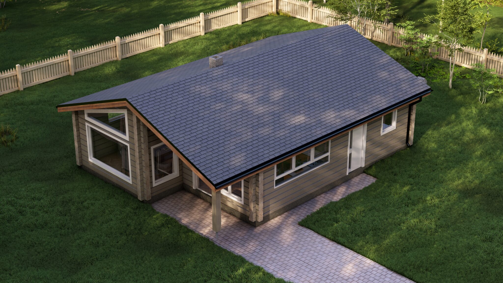 Lumio 102 Glulam House Aerial View