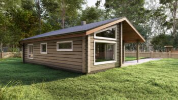 Lumio 102 Glulam House Rear Perspective