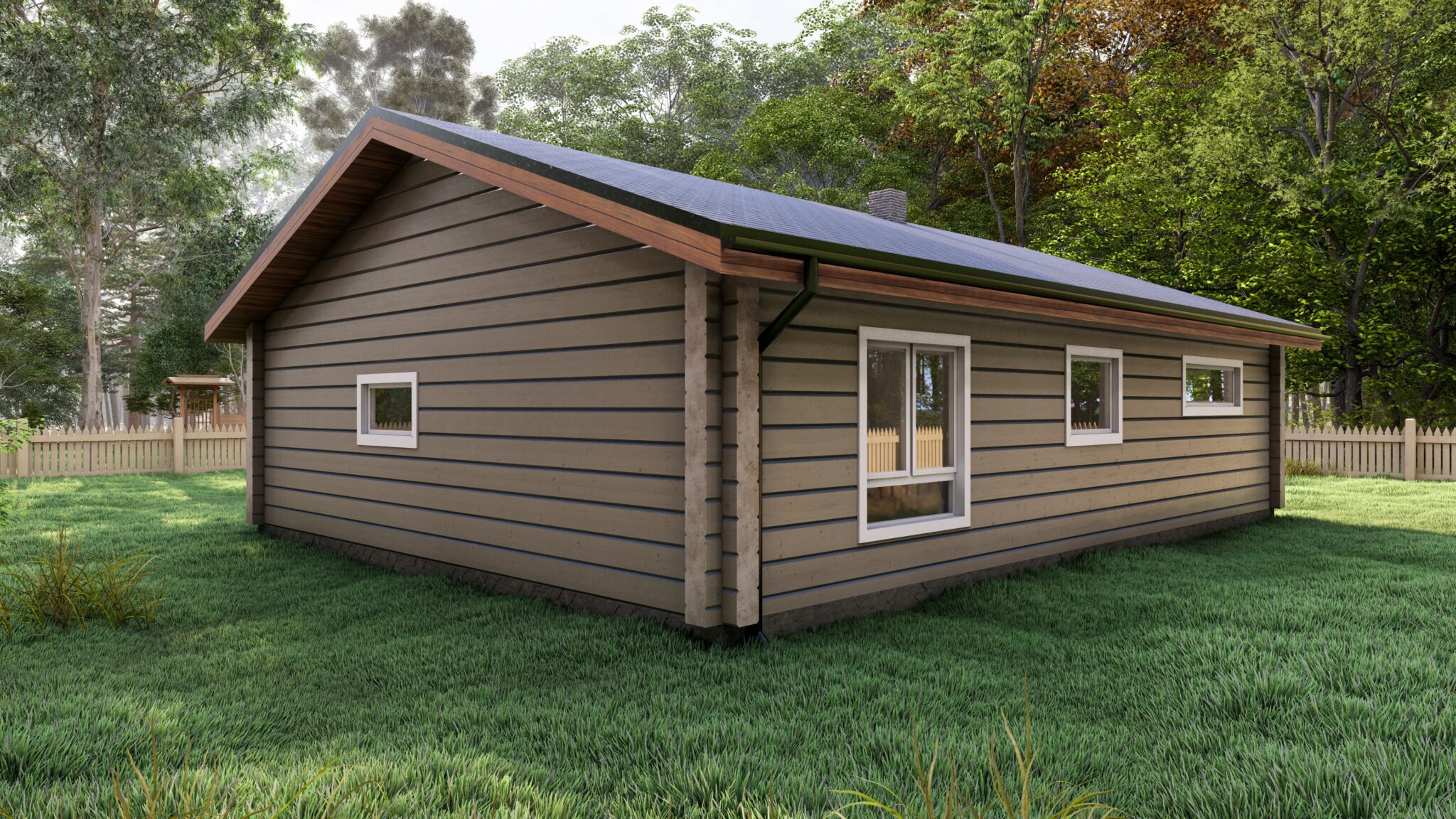 Lumio 102 Glulam House Side Elevation B