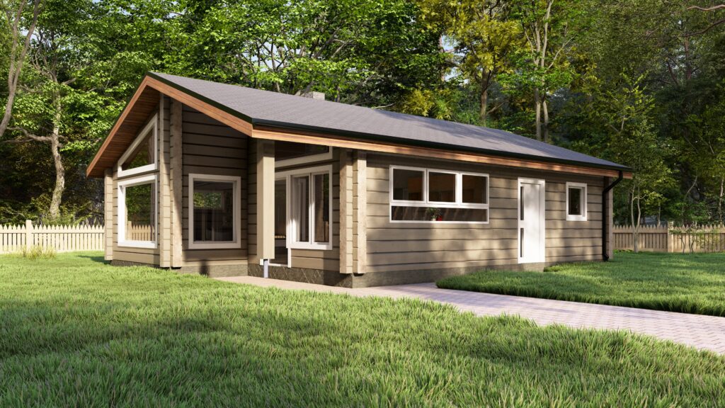 Glulam Log House Lumio 102 11.7×8.7m, 220mm Main Image