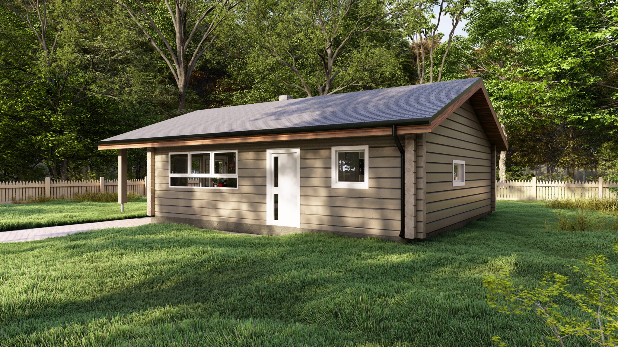Lumio 102 Glulam House Side Elevation A