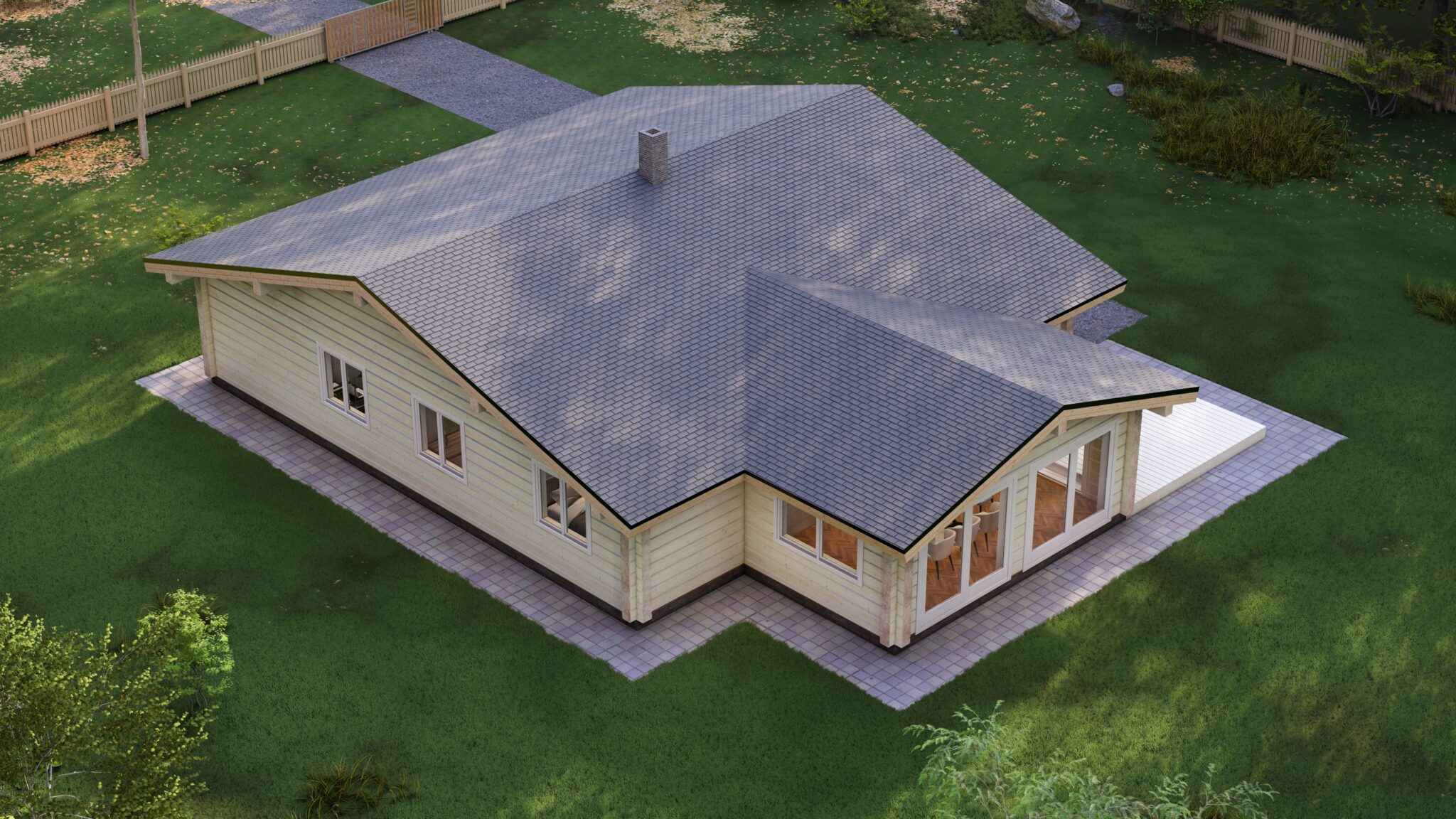 Norvik Glulam House Aerial View