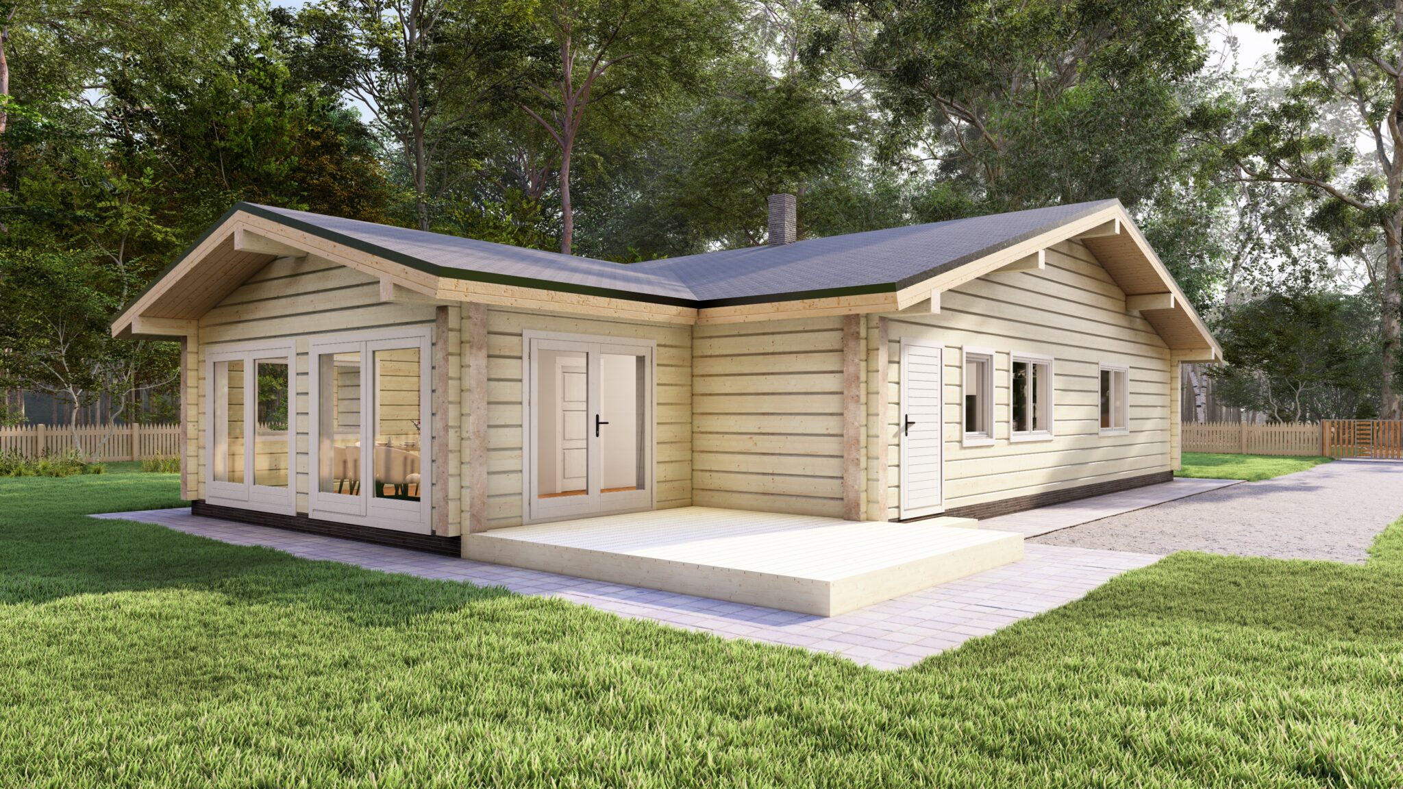 Norvik Glulam House Rear Perspective