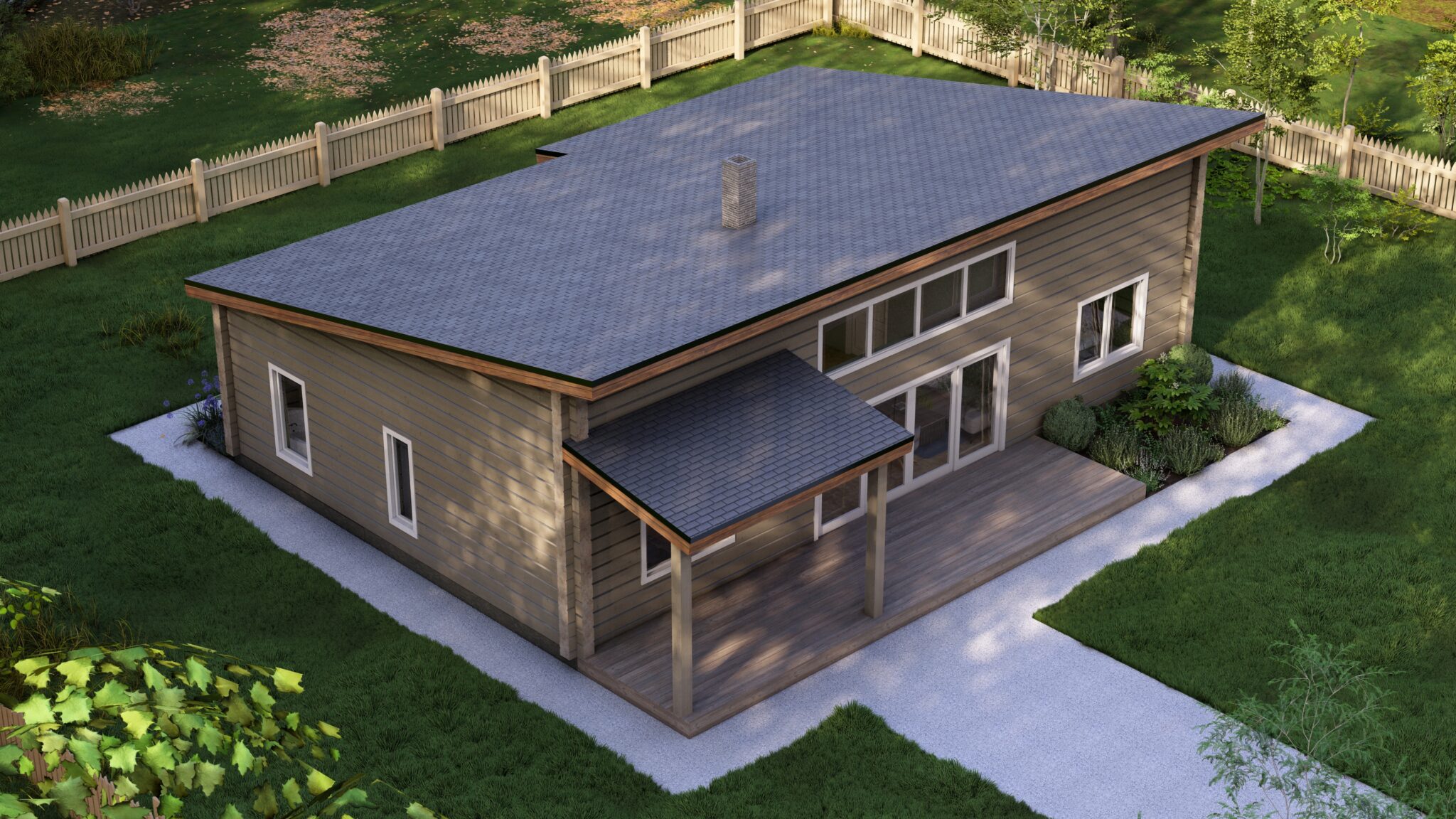 Skara Glulam House Aerial View