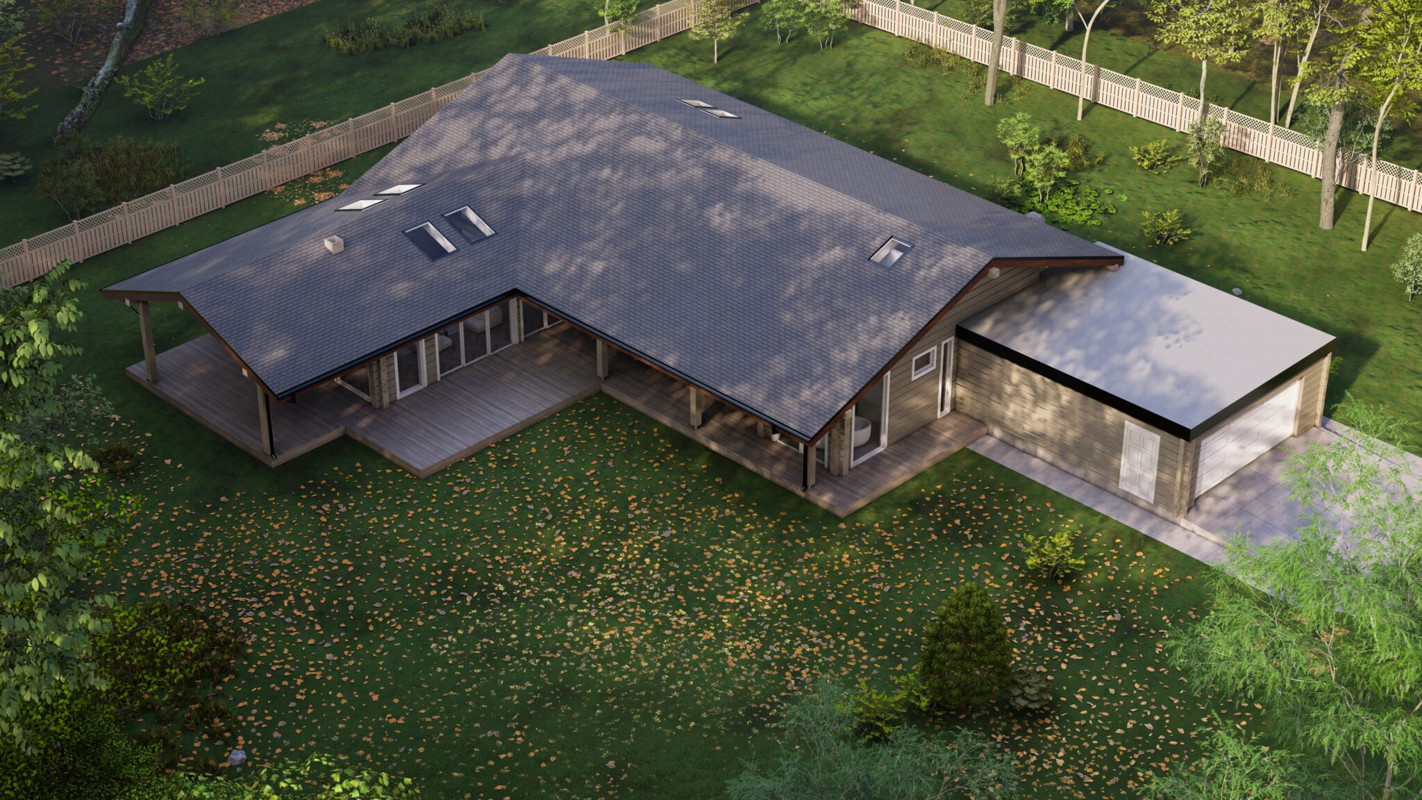 Tromso Glulam House Aerial View