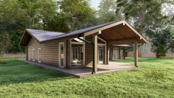 Tromso Glulam House Rear Perspective