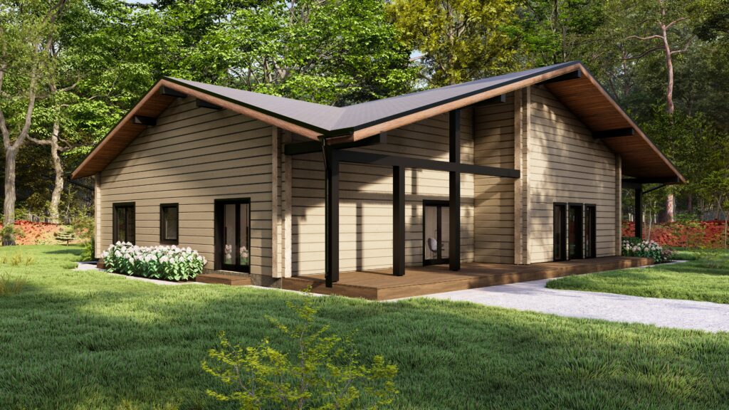 Glulam Log House Vasa 270 19×14.2m, 220mm Main Image