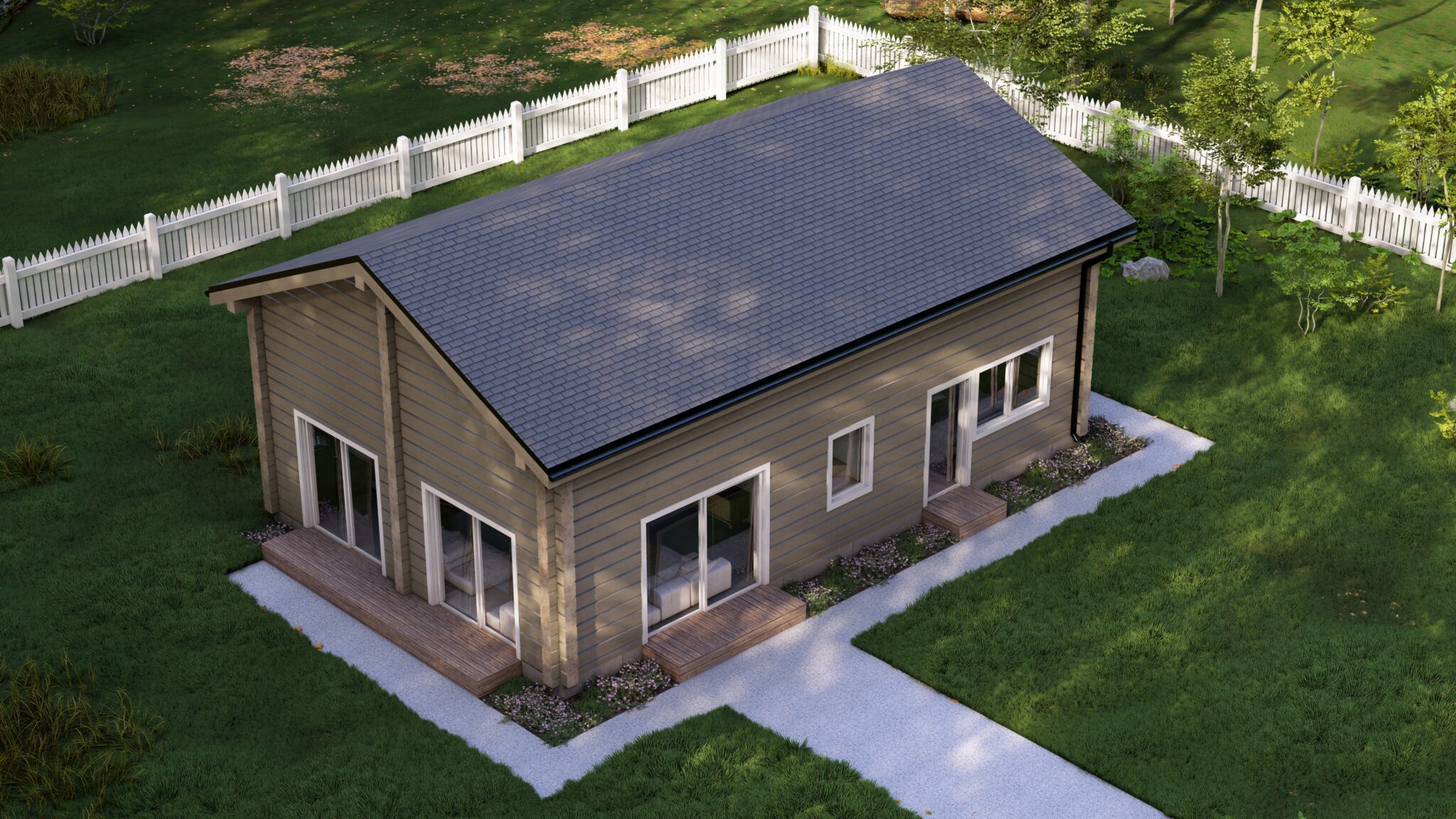 Arvika Glulam House Aerial View