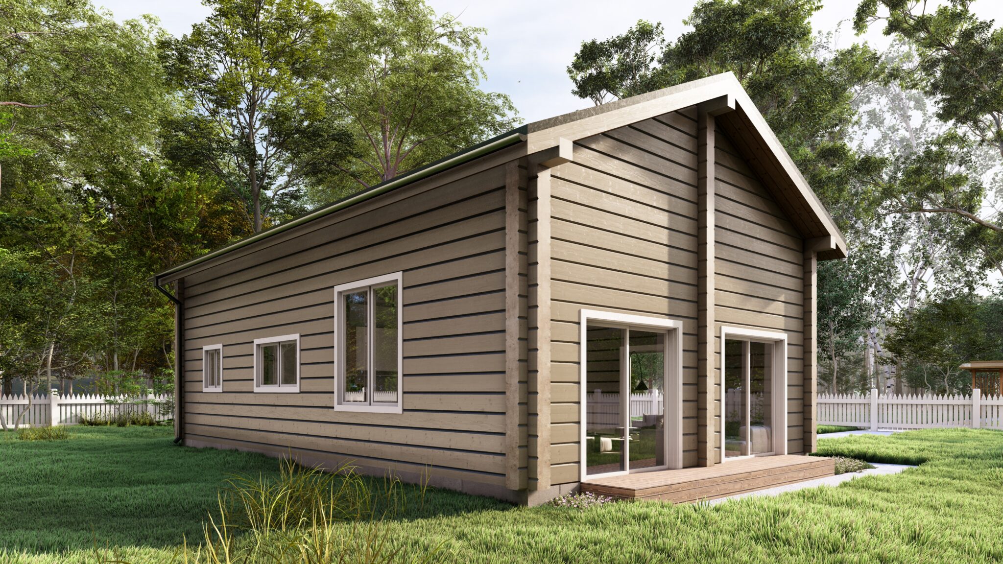 Arvika Glulam House Rear Perspective