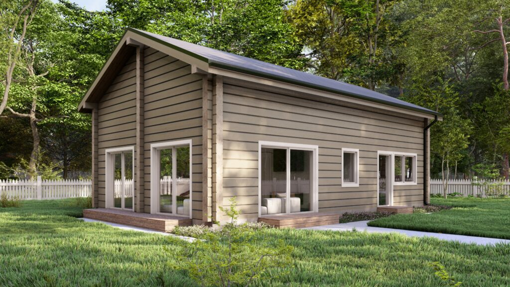 Two Storey Glulam Log House Arvika 12×7.5m, 220mm Main Image