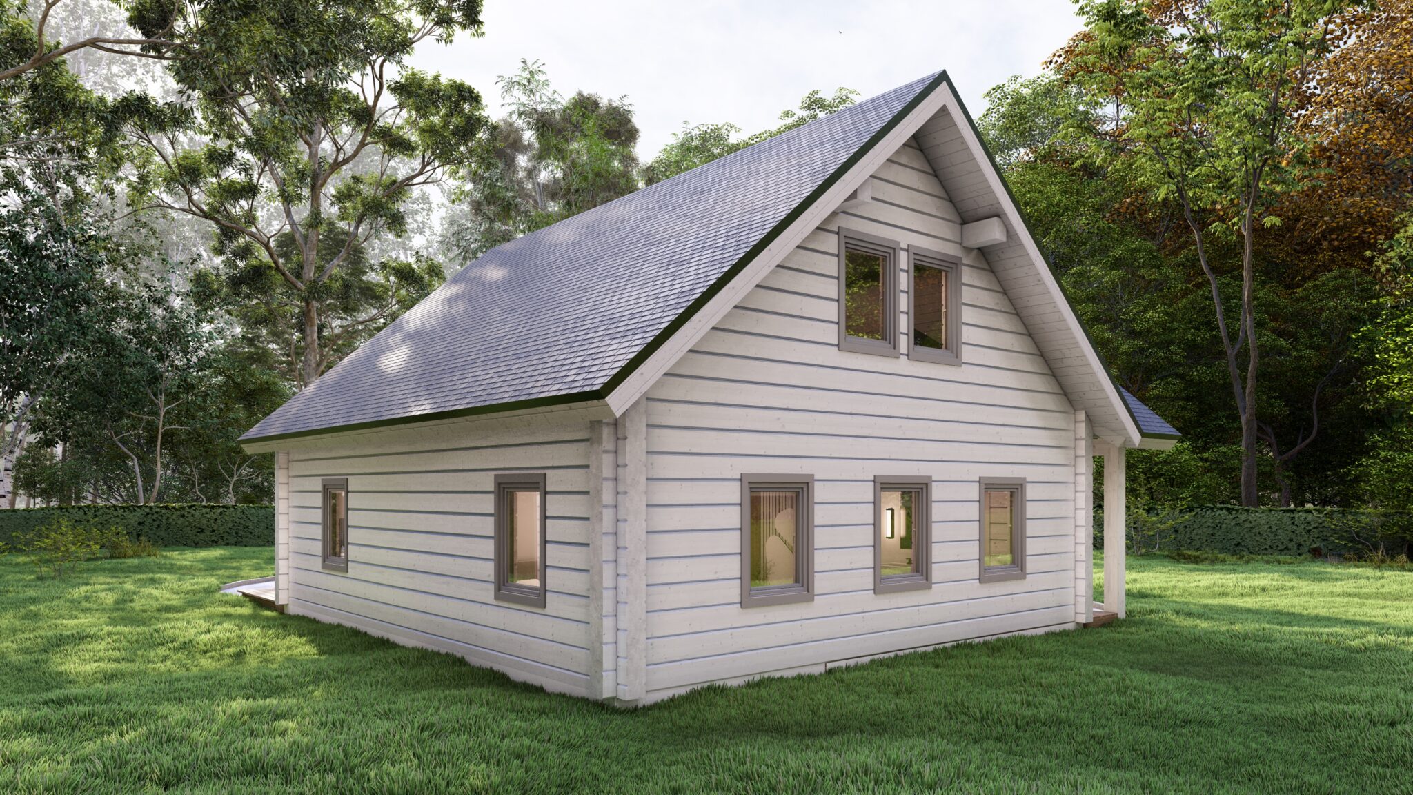 Aurora Glulam House Side Elevation B