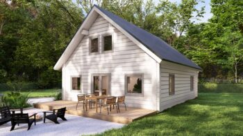 Aurora Glulam House Side Elevation A