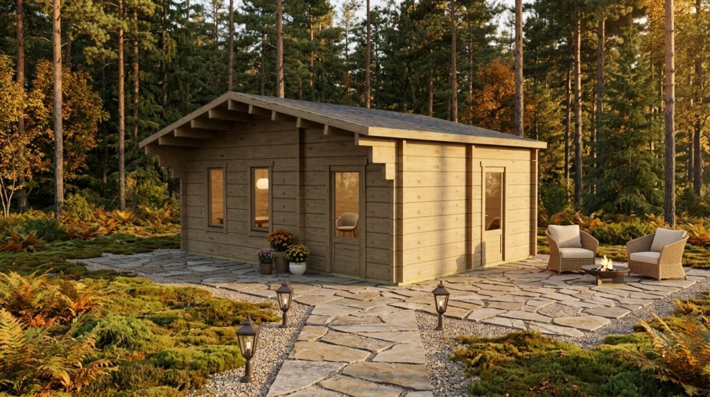3D technical project visual for Glulam Apex Timber Lodge 6.9x5.0.