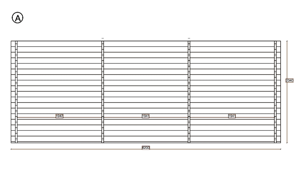 Elevation A of Apex Summer House 3.9x5.9, Two Single Doors, dimensioned drawing