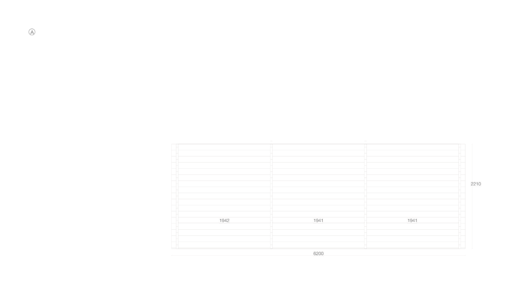 Side A elevation for Apex Garden Studio 5.6x6.2, sidewall 2210mm and ridge height of 2470mm