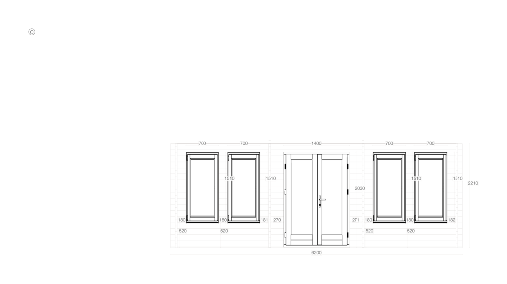 Side C elevation for Apex Garden Studio 5.6x6.2, apex roof profile
