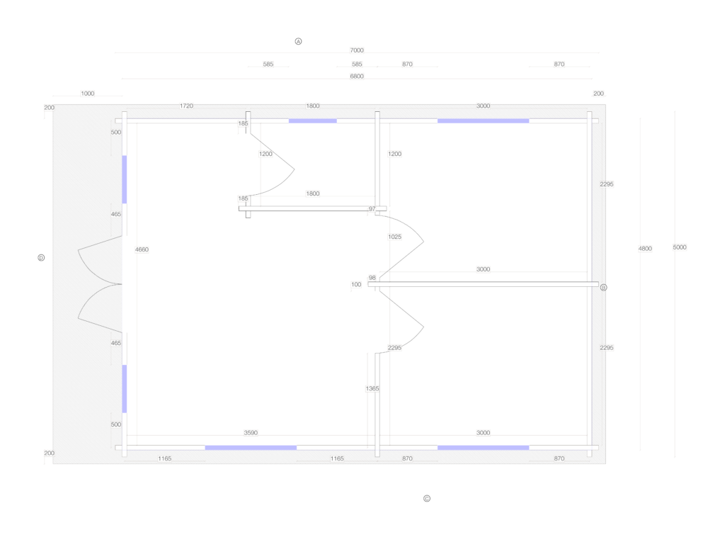Floor plan image for Apex Timber Building 5.0x7.0 | Project LOGAPX-466x666-070-P2779, overall footprint 5.0x7.0m