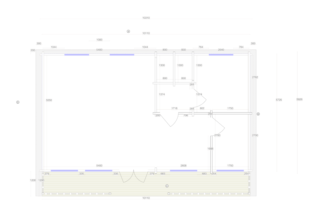 Floor plan image for Glulam Apex Holiday Cabin 5.9x10.3, overall footprint 5.9x10.3m