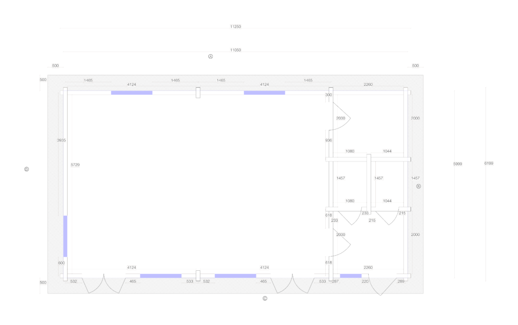Floor plan image for Glulam Apex Timber Lodge 6.2x11.3, overall footprint 6.2x11.3m