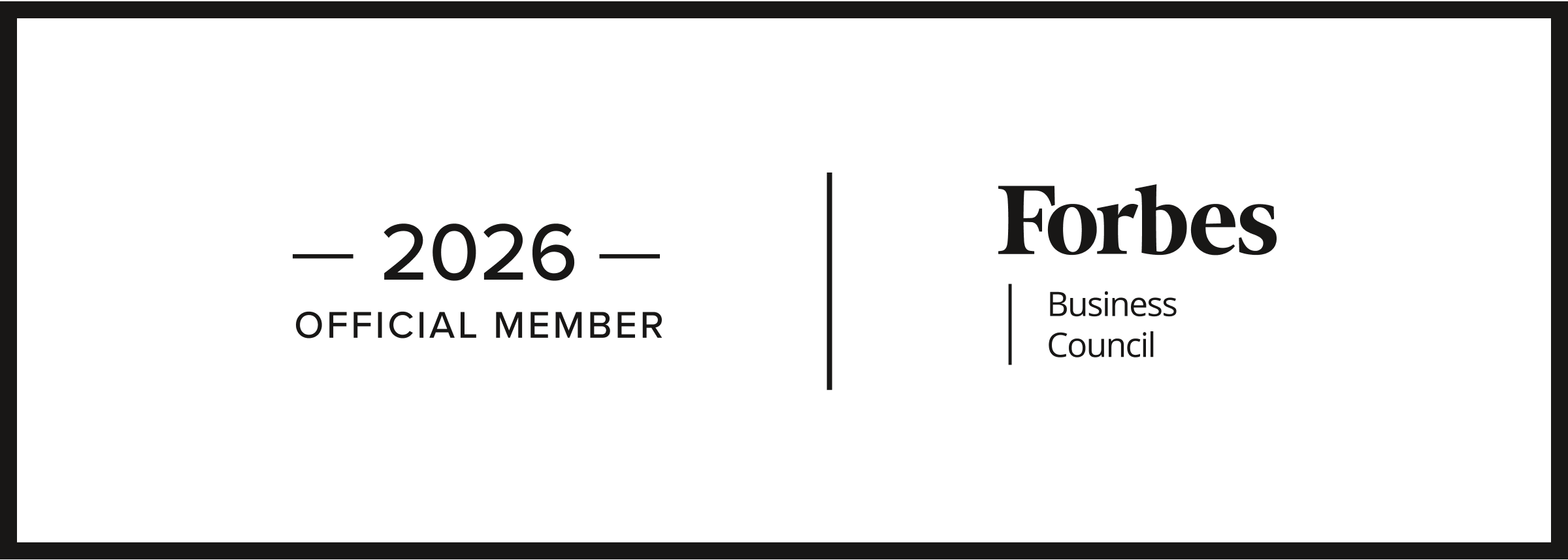Forbes Business Council official member badge, 2026